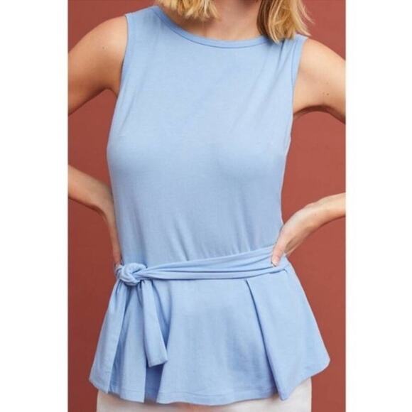 Anthropologie Tops - Anthropologie Light Blue Norwich Front Tie Tank